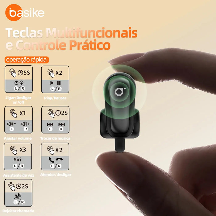 Fone de Ouvido Basike Ba FON 233 Bluetooth Ipx6 40 Horas Enc - Basike Brasil Oficial