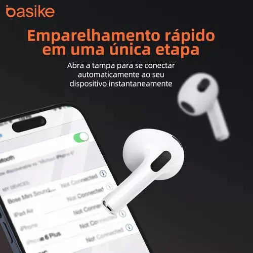 Fone de Ouvido Basike Ba FON 9856 Bluetooth 5.4 Compativel Sem Fio - Basike Brasil Oficial