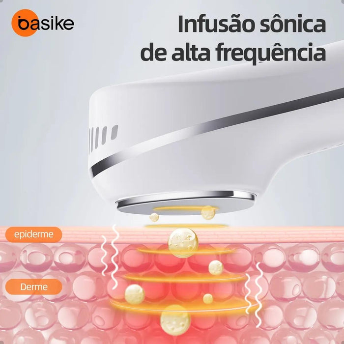 Aparelho de Mesoterapia Facial e Corporal Basike MRY 358 Radiofrequência Quente e Fria Bivolt Basike