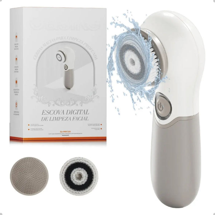 Escova de Limpeza Facial Elétrica Basike MRY 359 3 em 1 Massageador Esfoliante Recarregável USB Basike