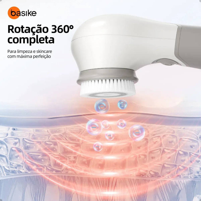 Escova de Limpeza Facial Elétrica Basike MRY 359 3 em 1 Massageador Esfoliante Recarregável USB Basike