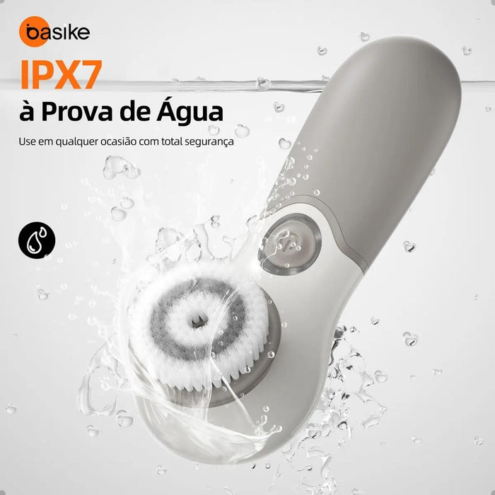 Escova de Limpeza Facial Elétrica Basike MRY 359 3 em 1 Massageador Esfoliante Recarregável USB Basike