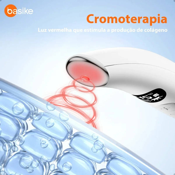 Massageador Ocular Basike MRY 364 3 em 1 Aquecimento LED Vibratório Recarregável USB Para Área dos Olhos Basike