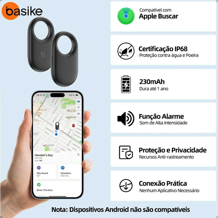 Rastreador Smart Basike DW 348 Tag Localizador Bluetooth Compatível Estilo Chaveiro Basike Brasil Oficial
