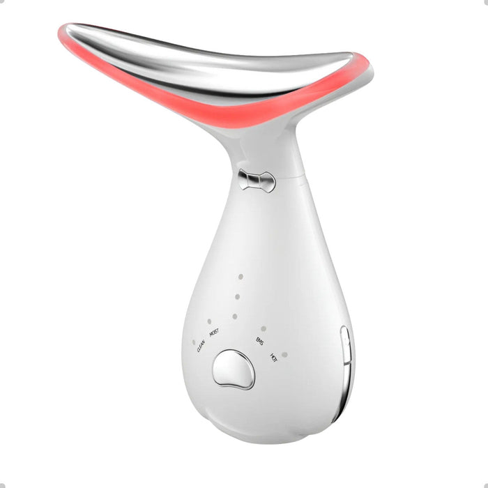 Massageador Facial e Pescoço 4 em 1 Basike MRY 361 LED Vibratório Recarregável Fototerapia Anti Papada Basike