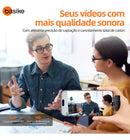 Microfone  Lapela Basike Ba MIC 007 Bluetooth Redondo Duplo Imã Redução de Ruido - Tipo C