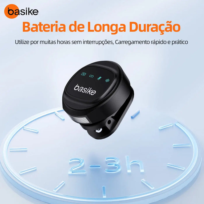 Microfone  Lapela Basike Ba MIC 007 Bluetooth Redondo Duplo Imã Redução de Ruido - Tipo C - Basike Brasil Oficial