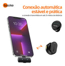 Microfone  Lapela Basike Ba MIC 006 Bluetooth Redondo Duplo Imã Redução de Ruido - Lightning