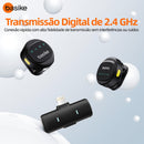Microfone  Lapela Basike Ba MIC 006 Bluetooth Redondo Duplo Imã Redução de Ruido - Lightning