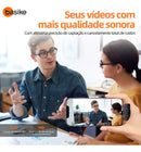 Microfone  Lapela Basike Ba MIC 006 Bluetooth Redondo Duplo Imã Redução de Ruido - Lightning