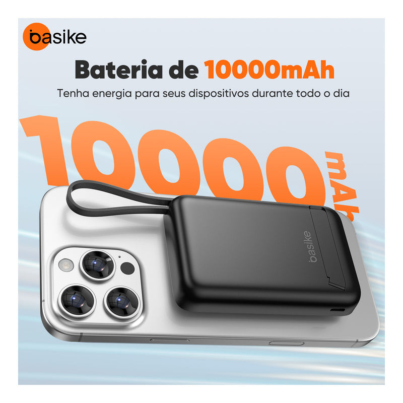 Power Bank Basike B 204 10.000mAh Carregamento Rápido 22.5w Magnético