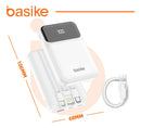 Carregador Power Bank Basike Ba POW 077 10.000mAh Portátil Turbo Com 3 Cabos