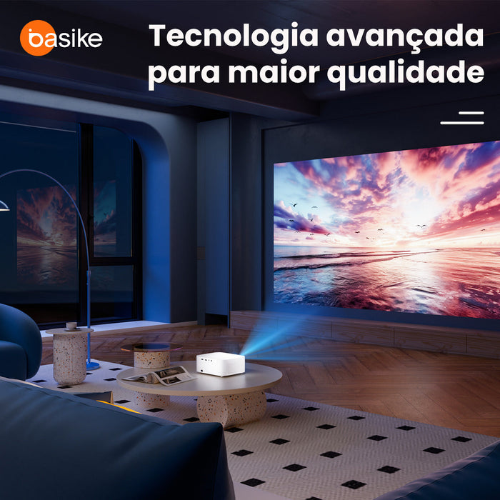 Mini Projetor BA-TY218 1080P Full HD com Auto-Foco Wi-Fi e HDMI – Tela até 150” Basike