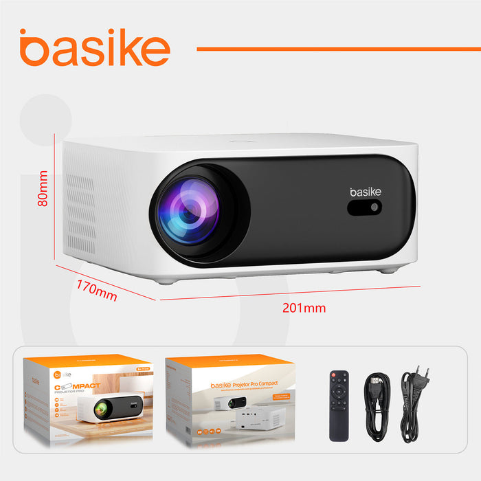 Mini Projetor BA-TY218 1080P Full HD com Auto-Foco Wi-Fi e HDMI – Tela até 150” Basike