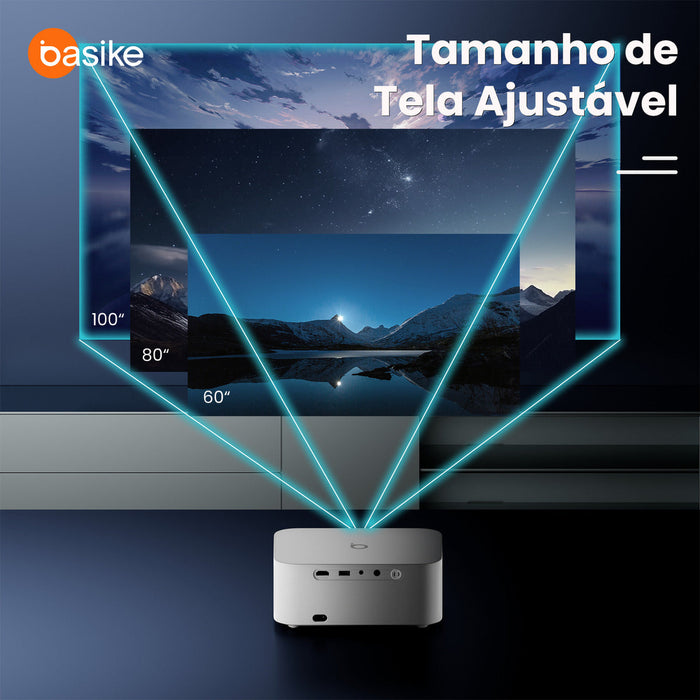 Mini Projetor BA-TY218 1080P Full HD com Auto-Foco Wi-Fi e HDMI – Tela até 150” Basike