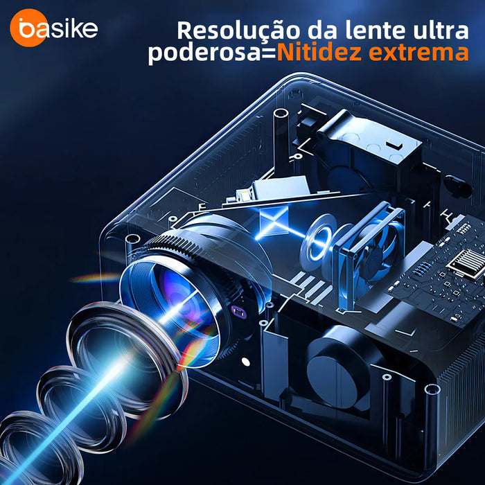 Projetor Basike Ba TY 217 28000 lm Smart HD Portátil Wifi Mini Som Dolby Smart TV - Basike Brasil Oficial