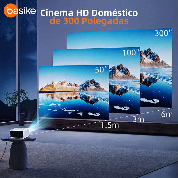 Projetor Basike Ba TY 217 28000 lm Smart HD Portátil Wifi Mini Som Dolby Smart TV - Basike Brasil Oficial