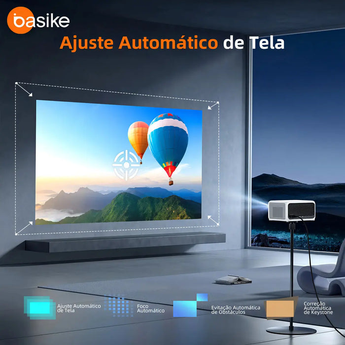 Projetor Basike Ba TY 217 28000 lm Smart HD Portátil Wifi Mini Som Dolby Smart TV - Basike Brasil Oficial