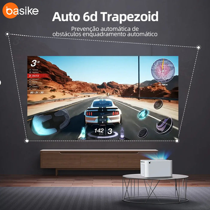 Projetor Basike Ba TY 163 HD 1080p Com Wifi Dual Band Com Foco automatico Bluetooth 20.000 Lumens. - Basike Brasil Oficial