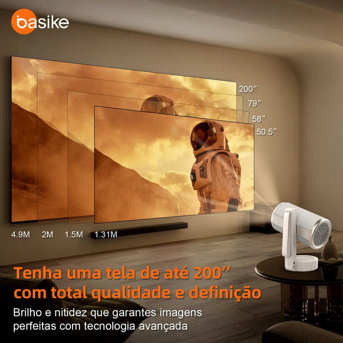 Projetor Basike Ba TY 216 HD Android 12 Wifi 6 Full 1080p 12000 lm ANSI - Basike Brasil Oficial