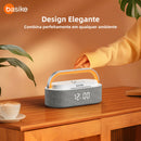 Caixa de Som Despertador Basike Ba RAD 212 10W Com Relogio Luz RGB